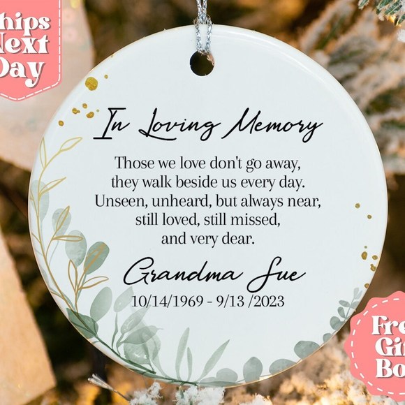 Personalized Memorial Christmas Ornament Custom In Loving Memory Christmas - Picture 1 of 4